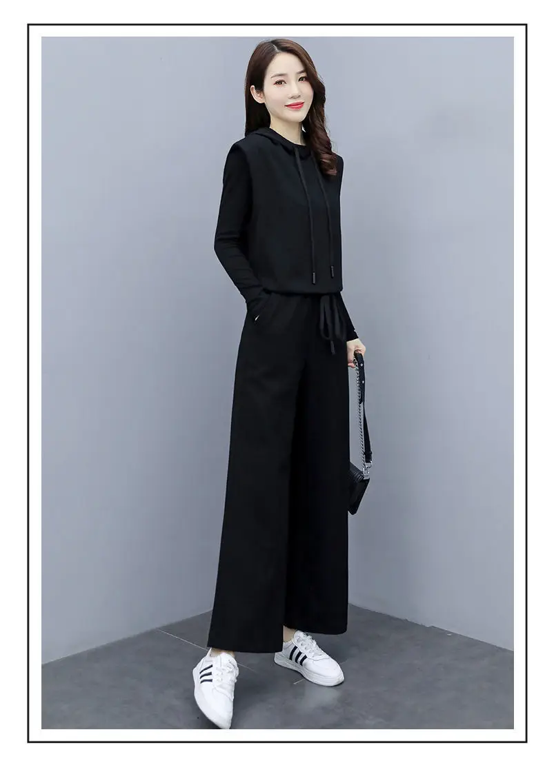 Women's 2025 Slimming Black Wide Leg Pants Suit Set — feature 18