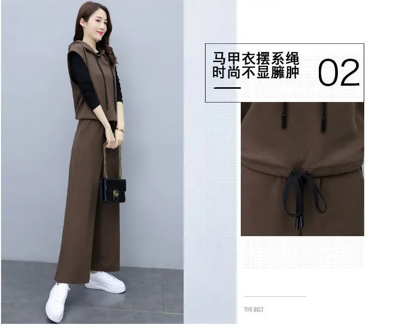 Women's 2025 Slimming Black Wide Leg Pants Suit Set — feature 22