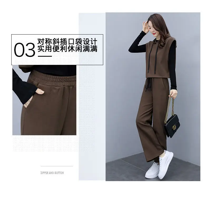 Women's 2025 Slimming Black Wide Leg Pants Suit Set — feature 24