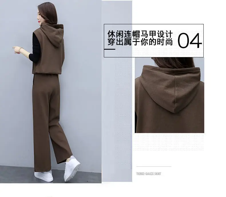 Women's 2025 Slimming Black Wide Leg Pants Suit Set — feature 25