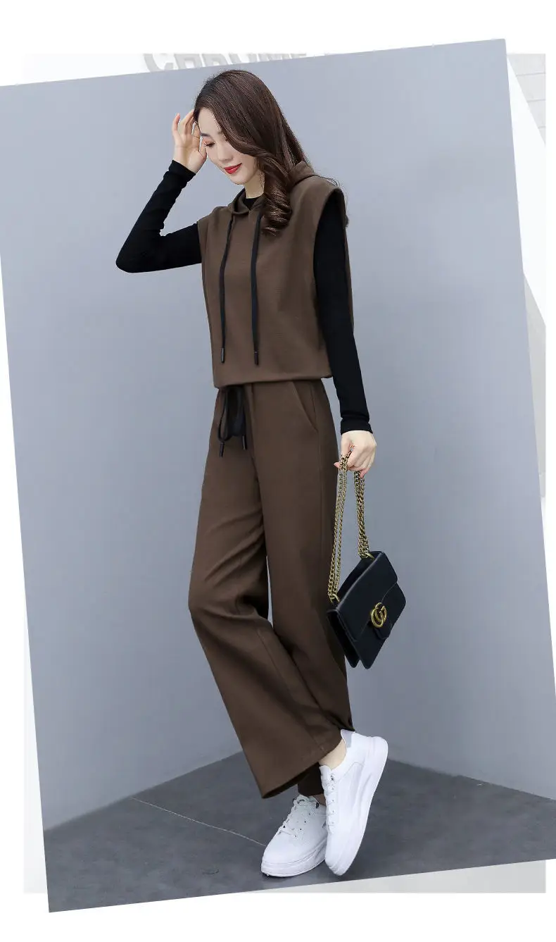 Women's 2025 Slimming Black Wide Leg Pants Suit Set — feature 5