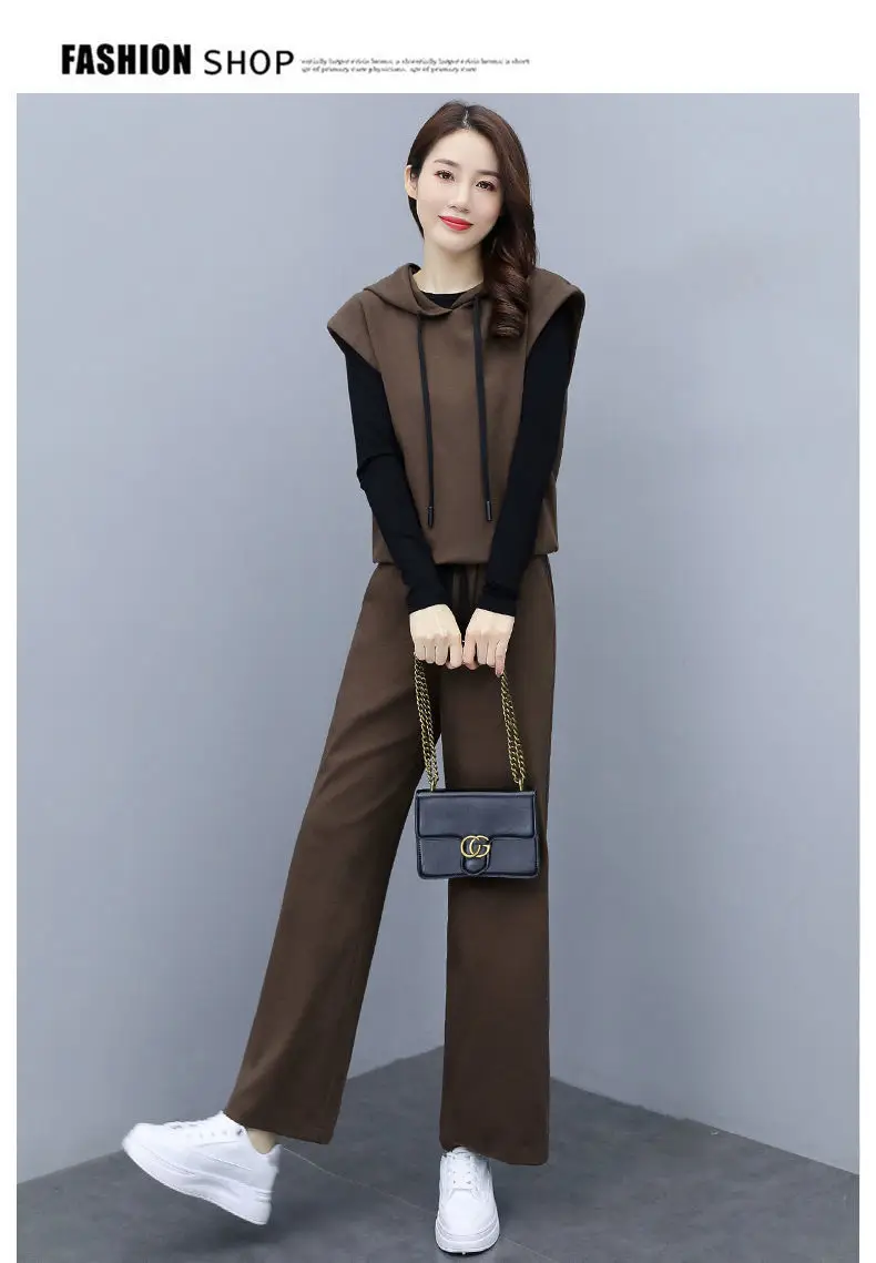 Women's 2025 Slimming Black Wide Leg Pants Suit Set — feature 6