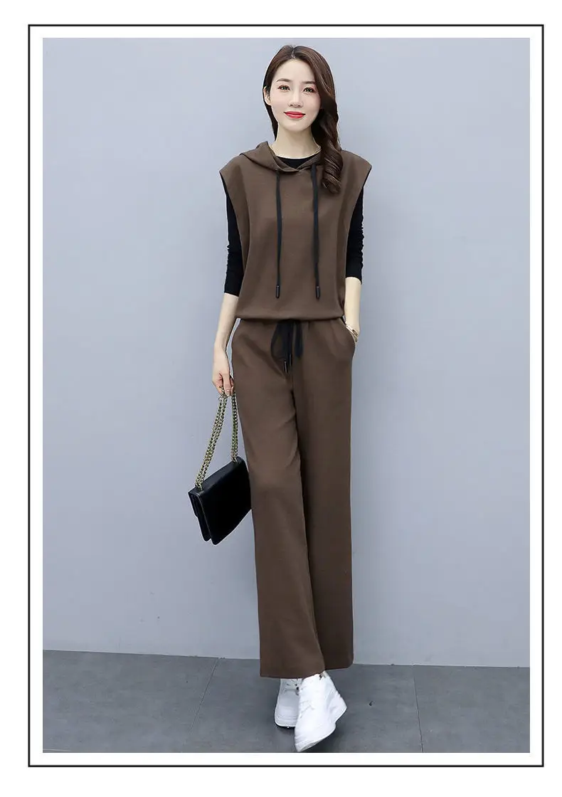 Women's 2025 Slimming Black Wide Leg Pants Suit Set — feature 7