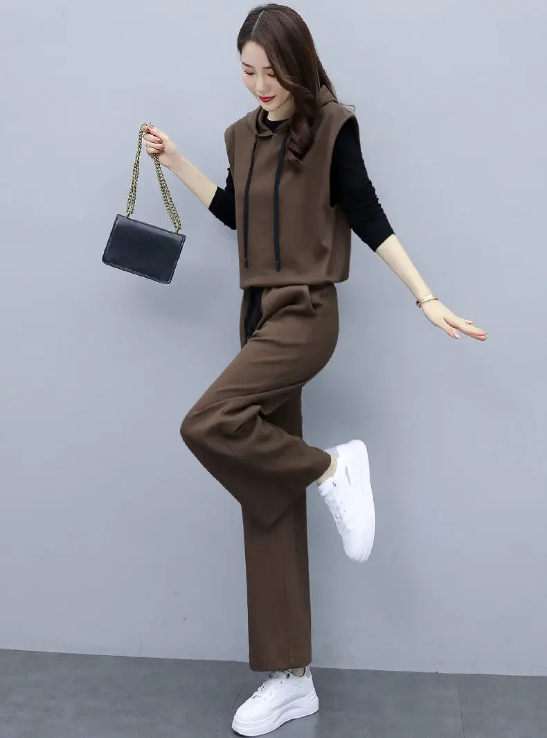 Women's 2025 Slimming Black Wide Leg Pants Suit Set — feature 8
