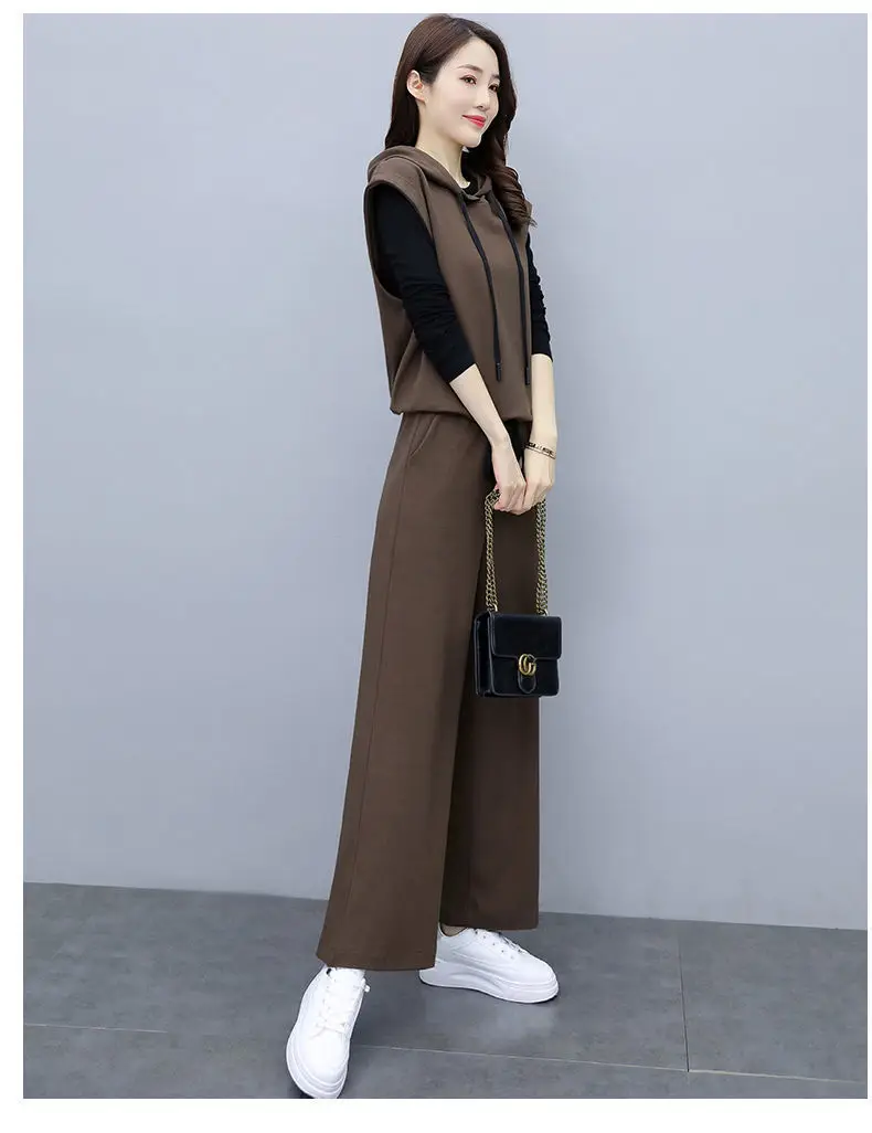 Women's 2025 Slimming Black Wide Leg Pants Suit Set — feature 9