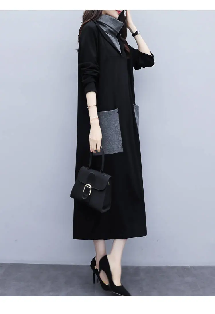Black Long Sleeve Kojop Dress for Women Mid-Length 2021 — feature 11