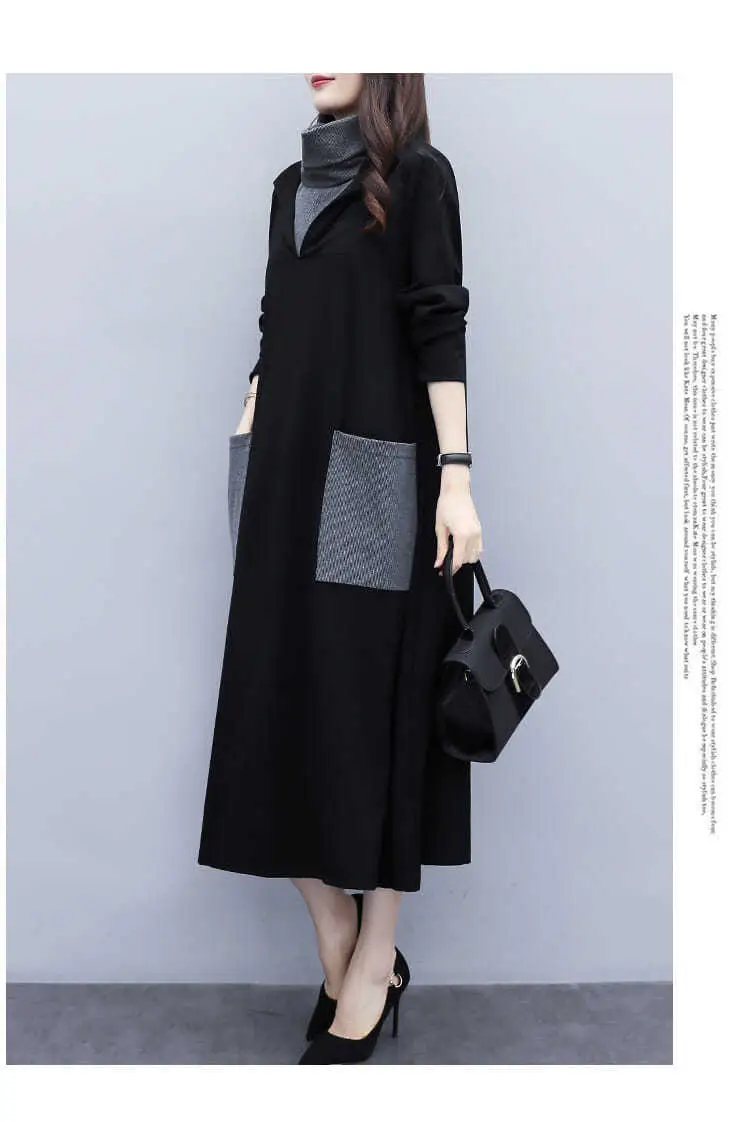 Black Long Sleeve Kojop Dress for Women Mid-Length 2021 — feature 13