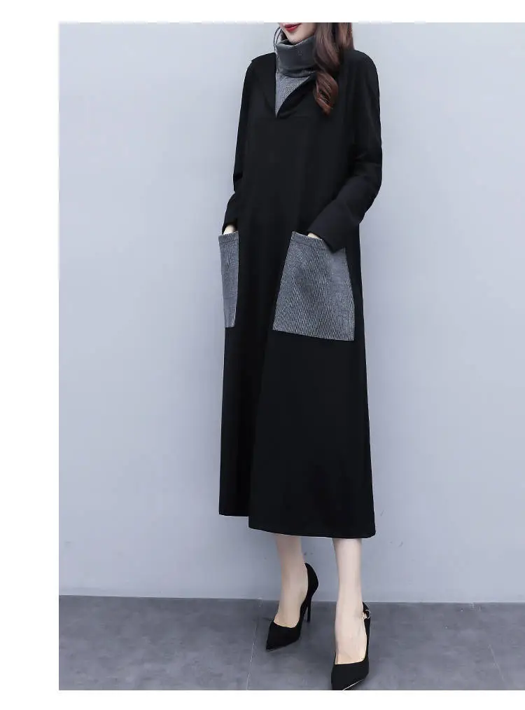 Black Long Sleeve Kojop Dress for Women Mid-Length 2021 — feature 14