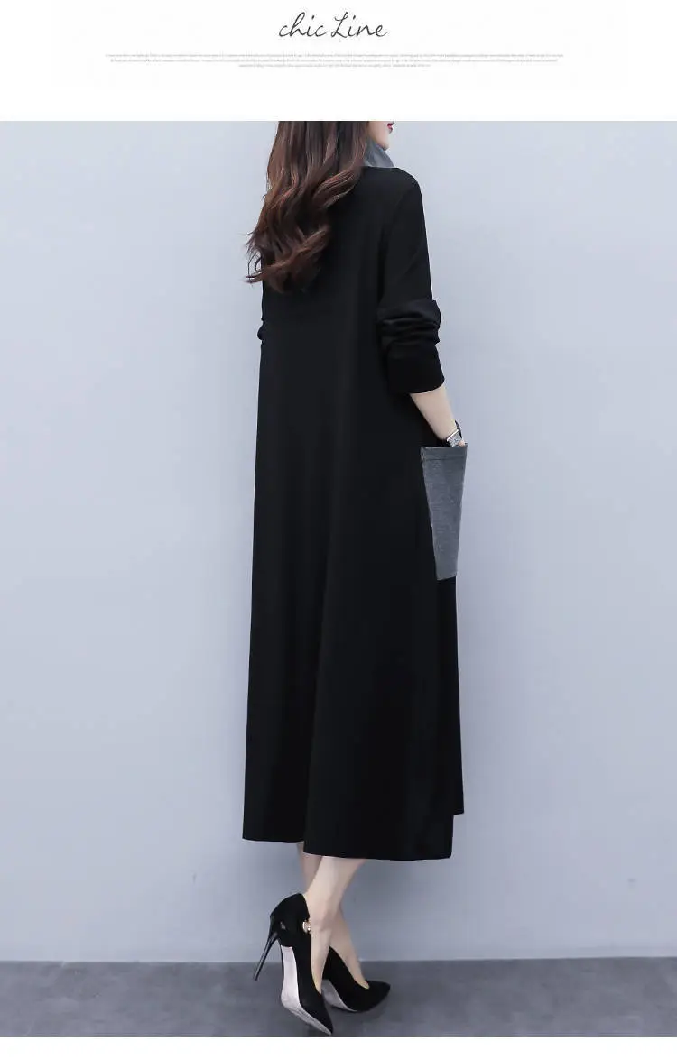 Black Long Sleeve Kojop Dress for Women Mid-Length 2021 — feature 16