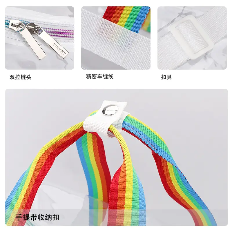 Rainbow Crossbody Bag Women Transparent Pvc Shoulder Bag - Image 6