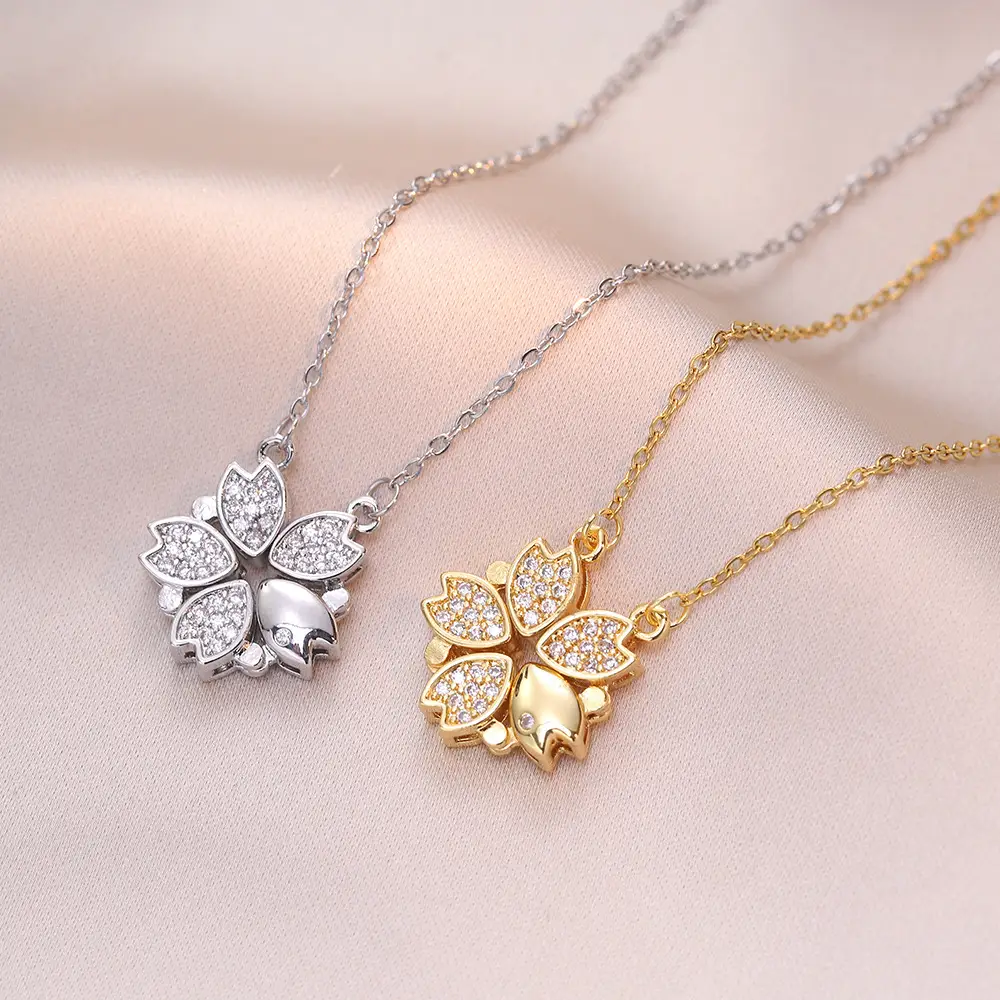 Gold Four Leaf Clover Necklace Set for Women — feature 10