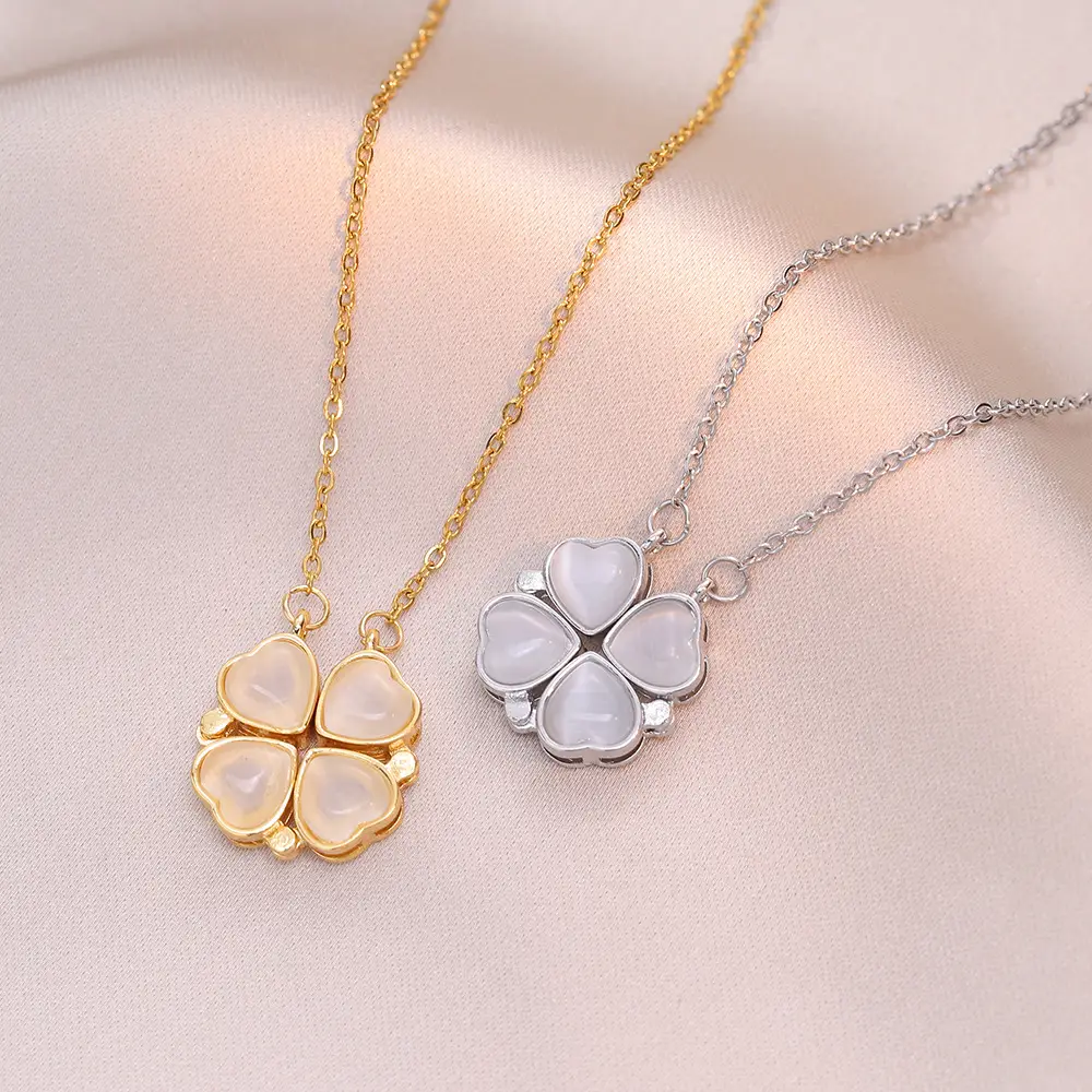 Gold Four Leaf Clover Necklace Set for Women — feature 12