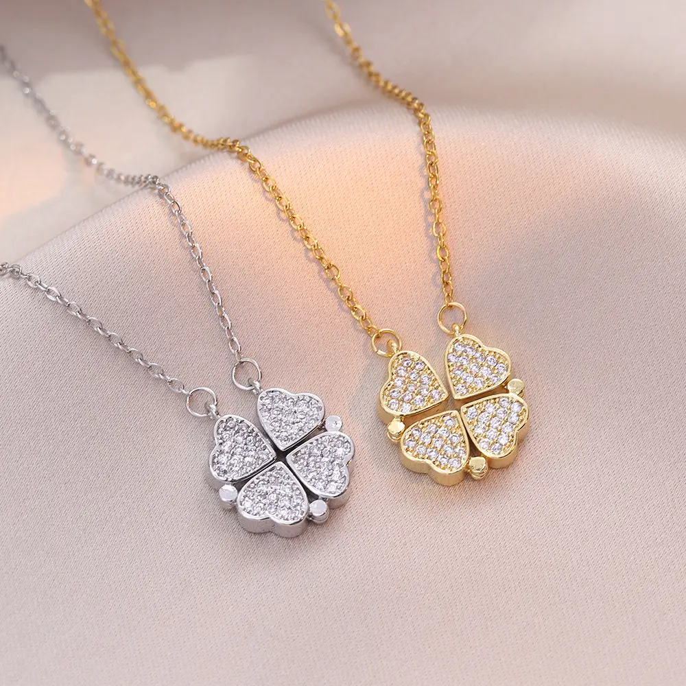 Gold Four Leaf Clover Necklace Set for Women — feature 16