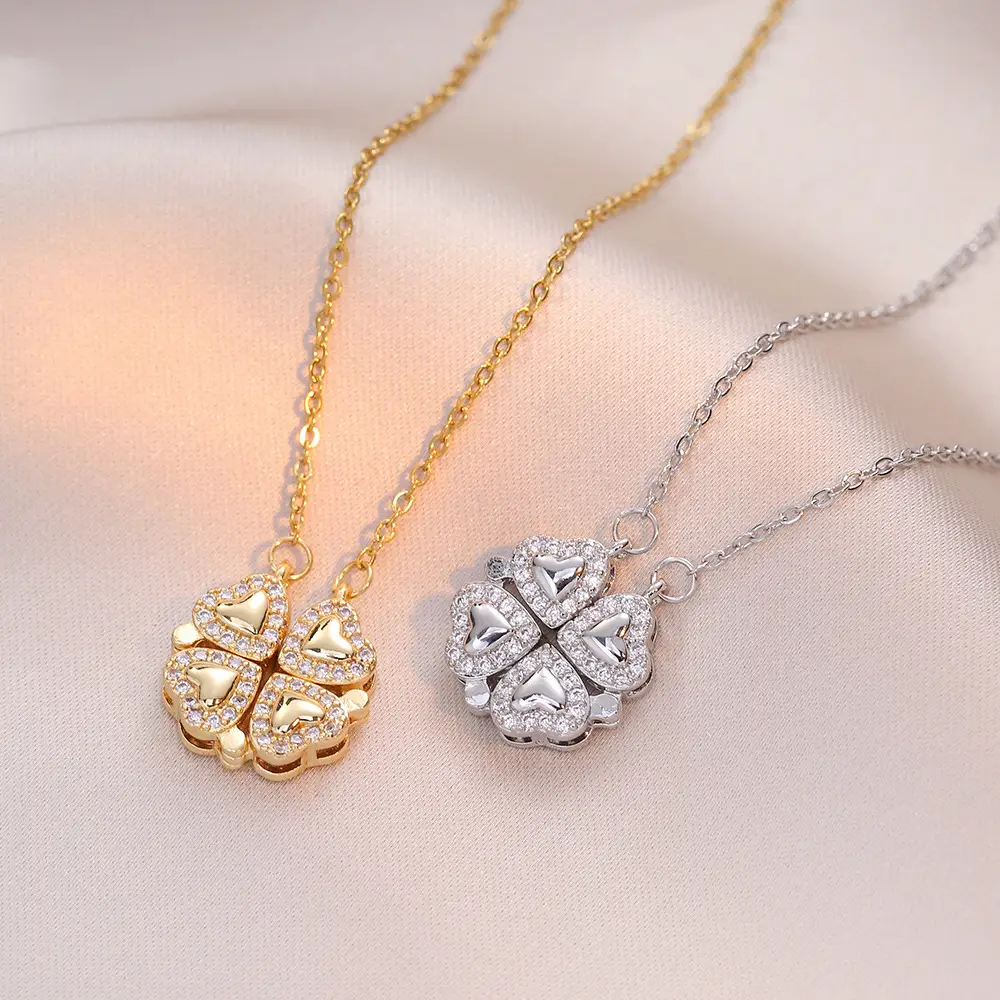 Gold Four Leaf Clover Necklace Set for Women — feature 17