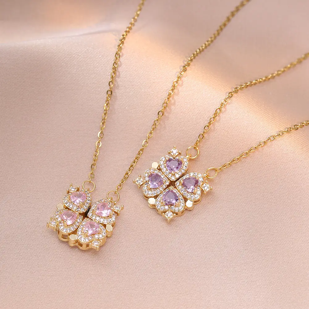 Gold Four Leaf Clover Necklace Set for Women — feature 18