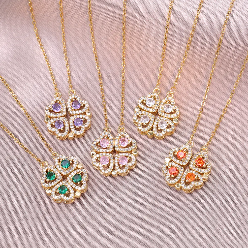 Gold Four Leaf Clover Necklace Set for Women — feature 19