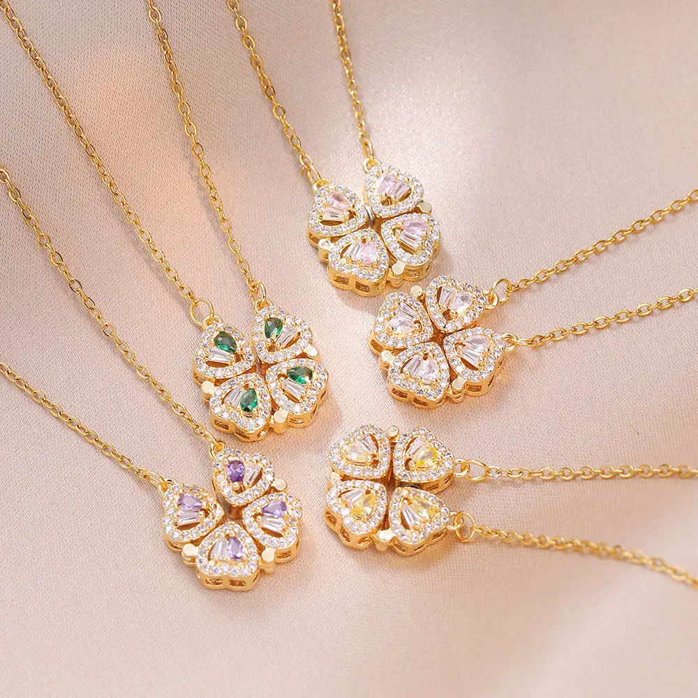 Gold Four Leaf Clover Necklace Set for Women — feature 20