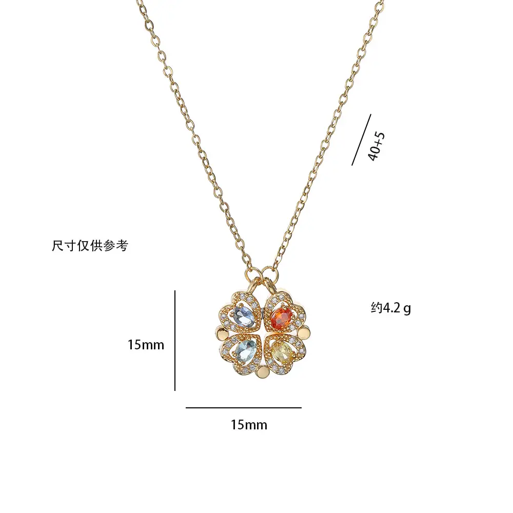 Gold Four Leaf Clover Necklace Set for Women — feature 26