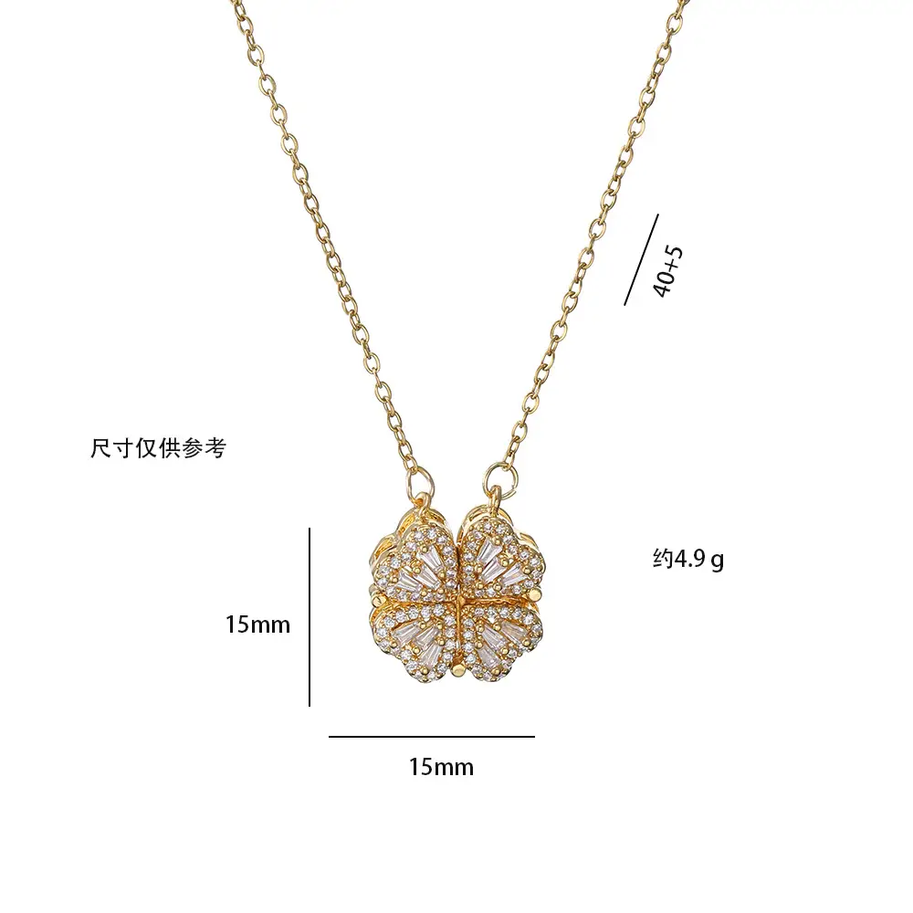 Gold Four Leaf Clover Necklace Set for Women — feature 28