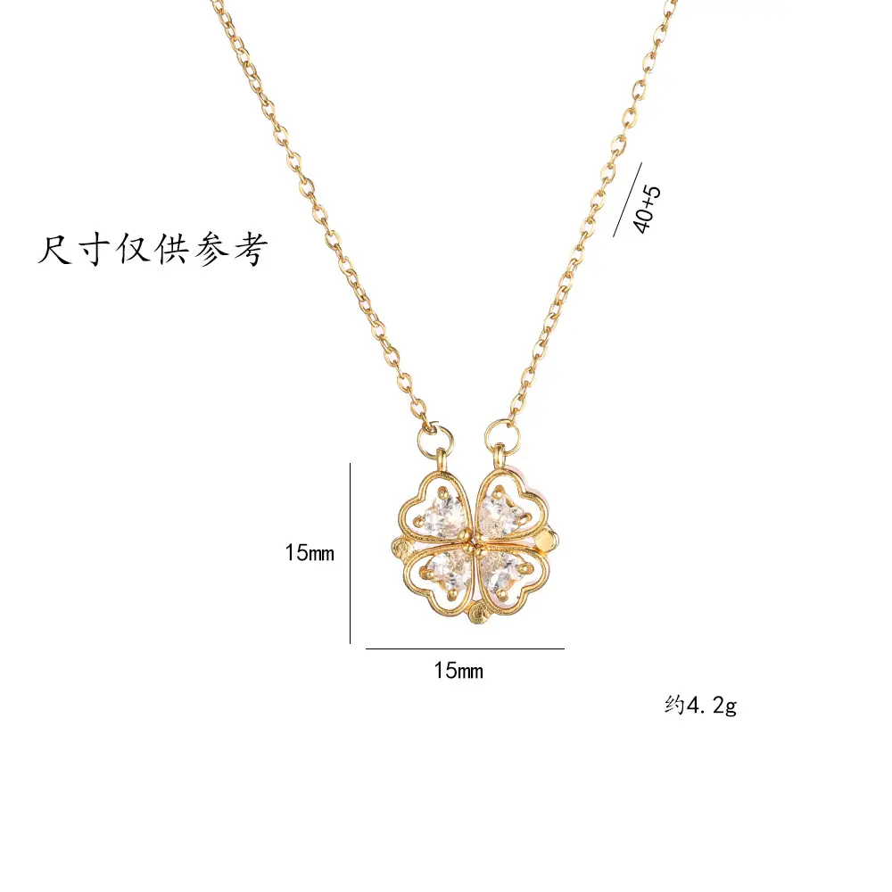 Gold Four Leaf Clover Necklace Set for Women — feature 33
