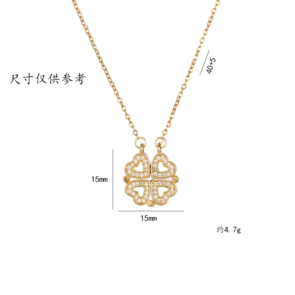 Gold Four Leaf Clover Necklace Set for Women — feature 35