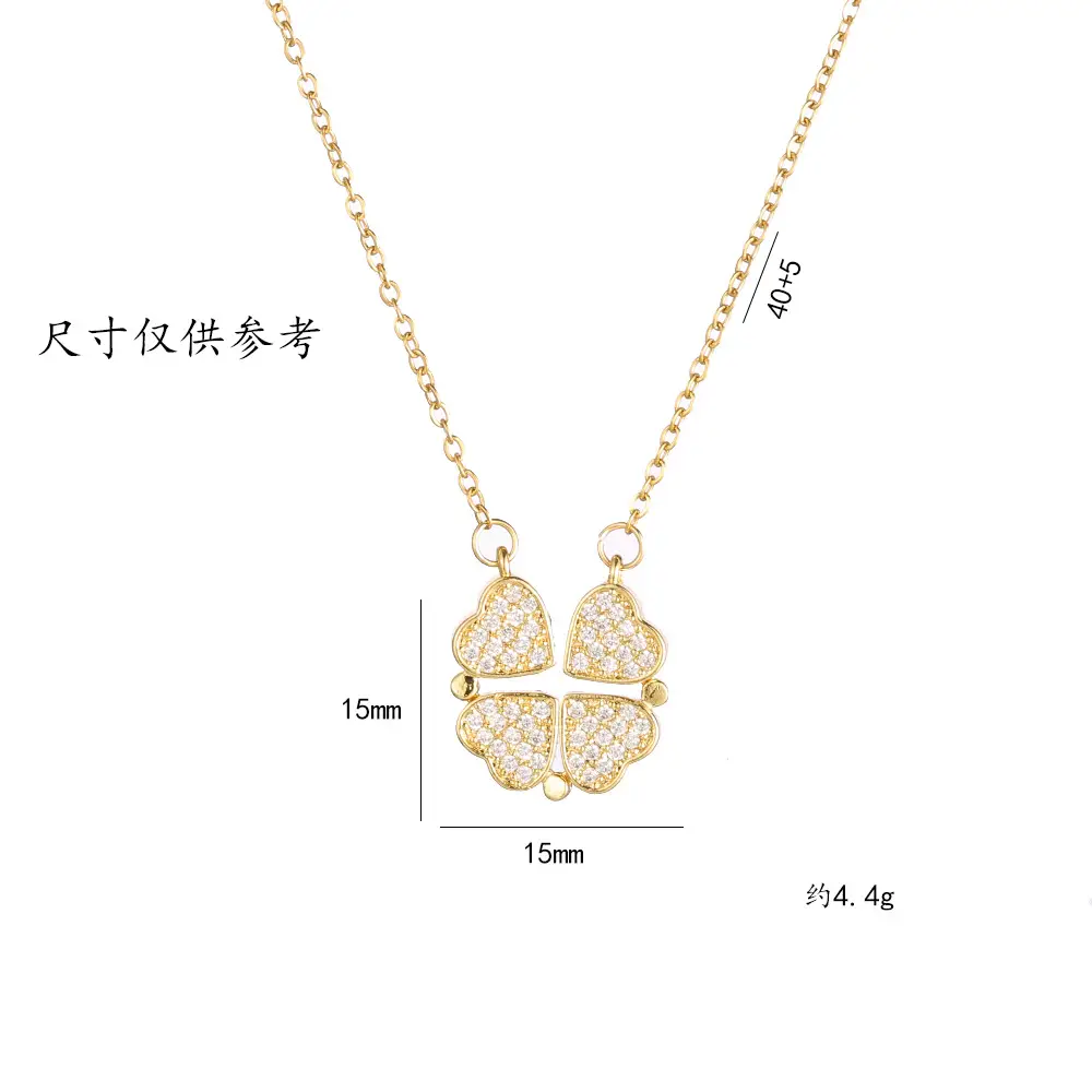 Gold Four Leaf Clover Necklace Set for Women — feature 36