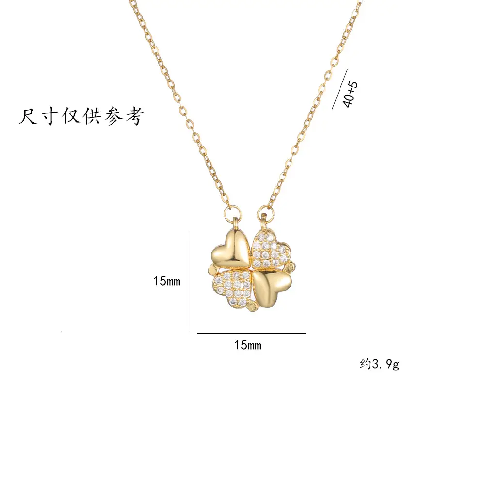Gold Four Leaf Clover Necklace Set for Women — feature 37