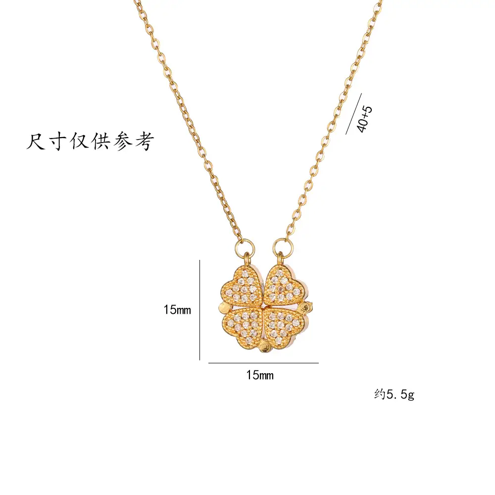 Gold Four Leaf Clover Necklace Set for Women — feature 38