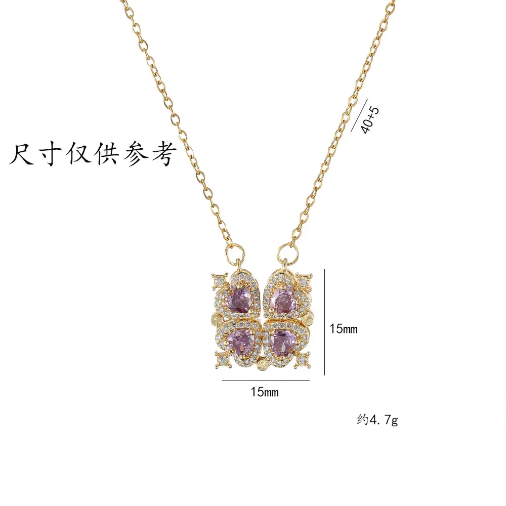 Gold Four Leaf Clover Necklace Set for Women — feature 40