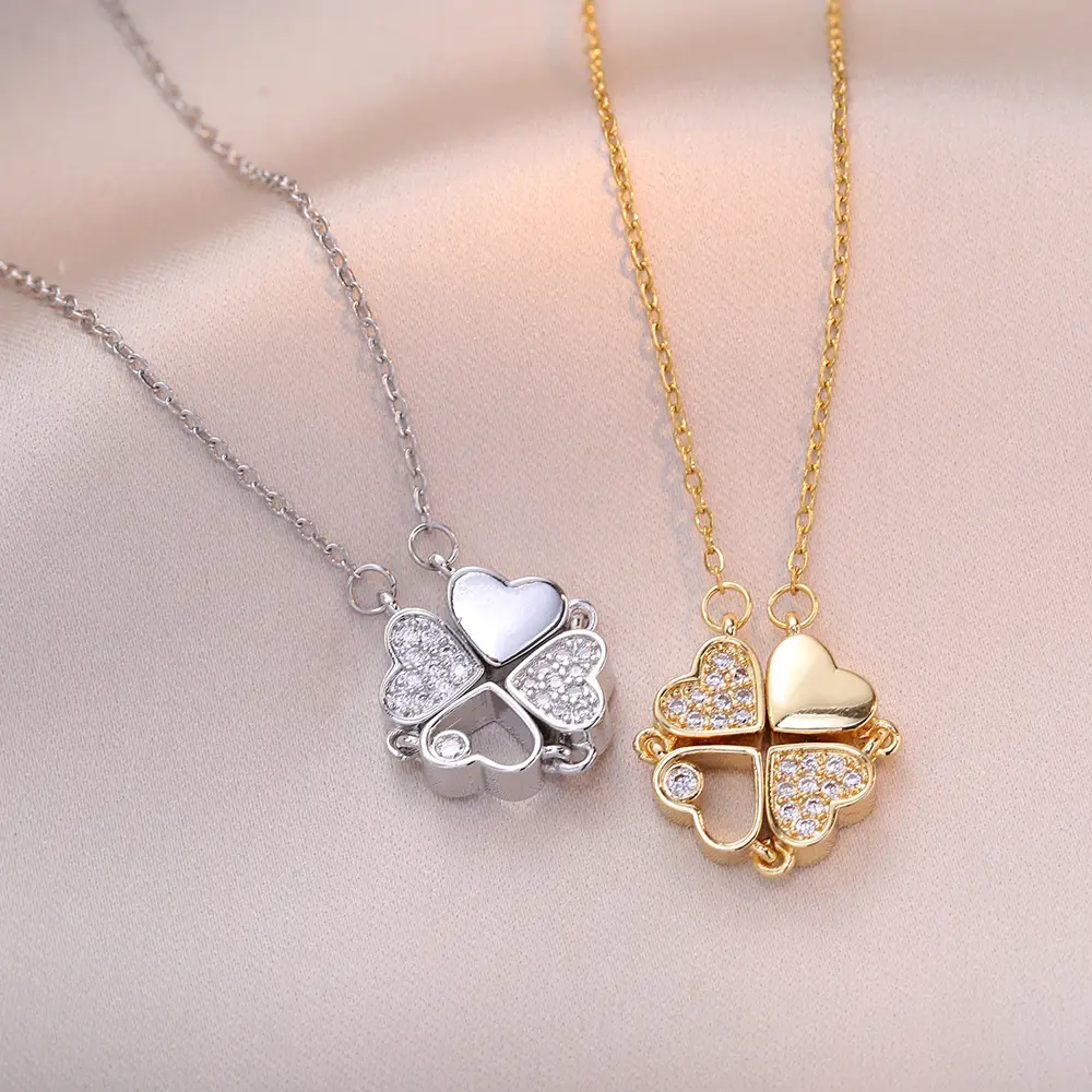 Gold Four Leaf Clover Necklace Set for Women — feature 6
