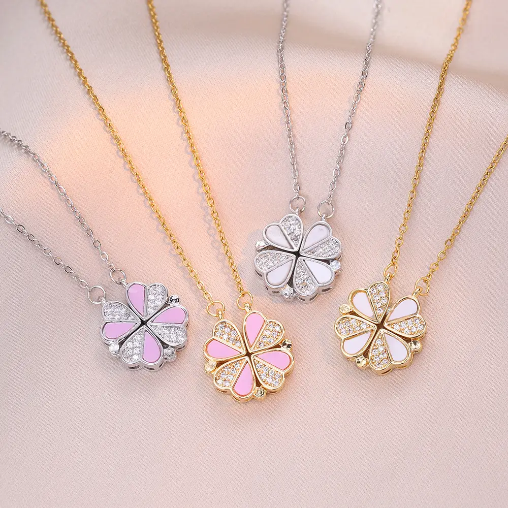 Gold Four Leaf Clover Necklace Set for Women — feature 7