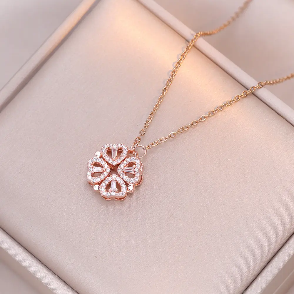 Gold Four Leaf Clover Necklace Set for Women — feature 8