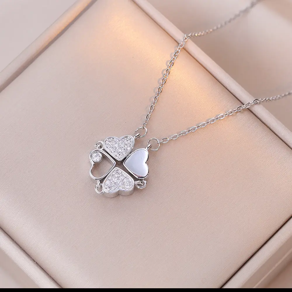 Gold Four Leaf Clover Necklace Set for Women - Image 17