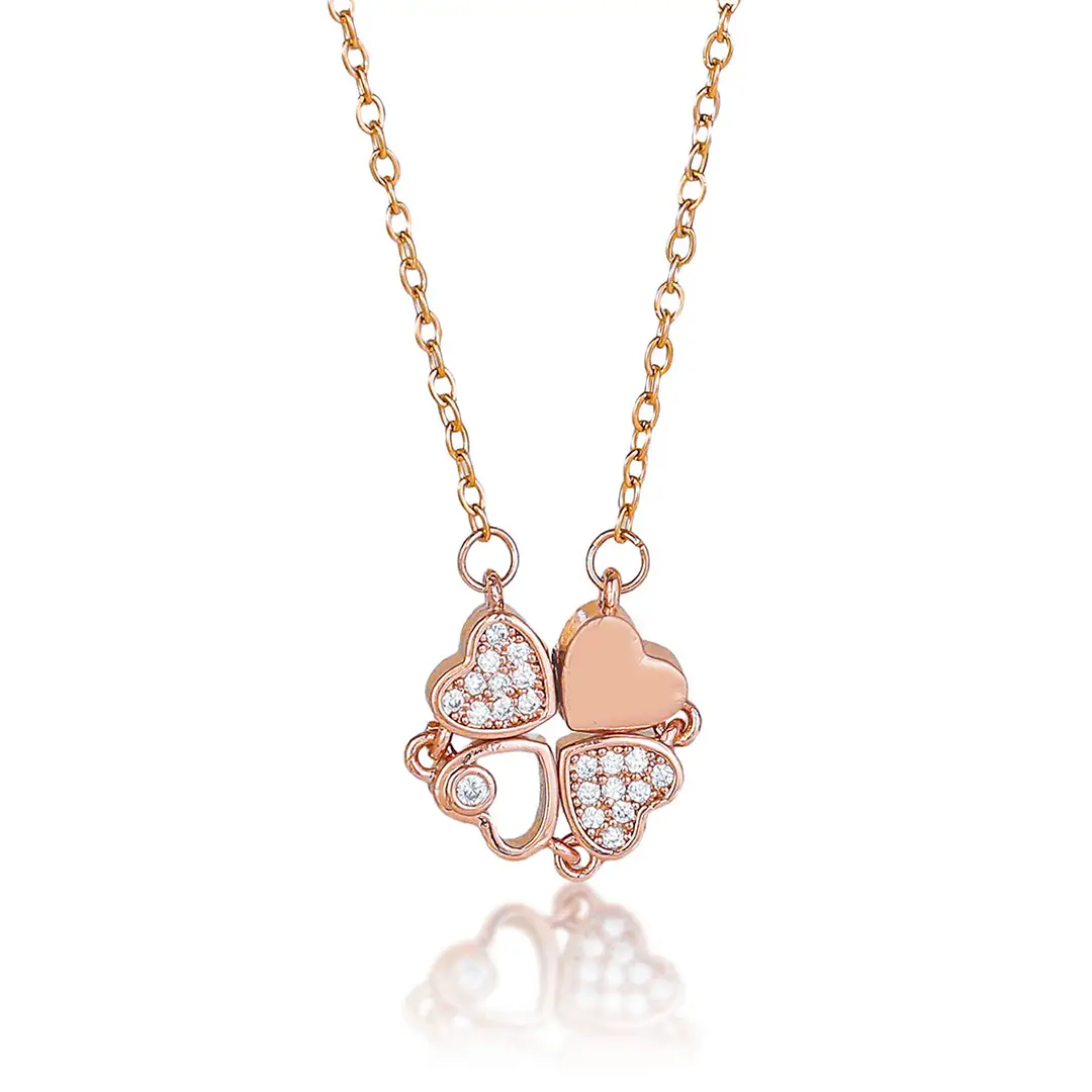 Gold Four Leaf Clover Necklace Set for Women - Image 18