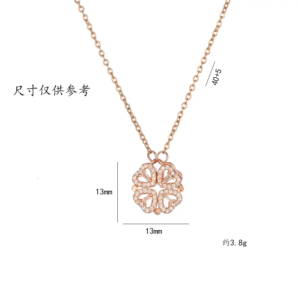 Gold Four Leaf Clover Necklace Set for Women - Image 20