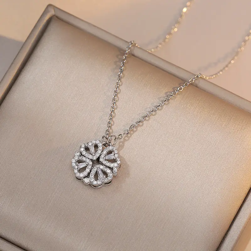 Gold Four Leaf Clover Necklace Set for Women - Image 21