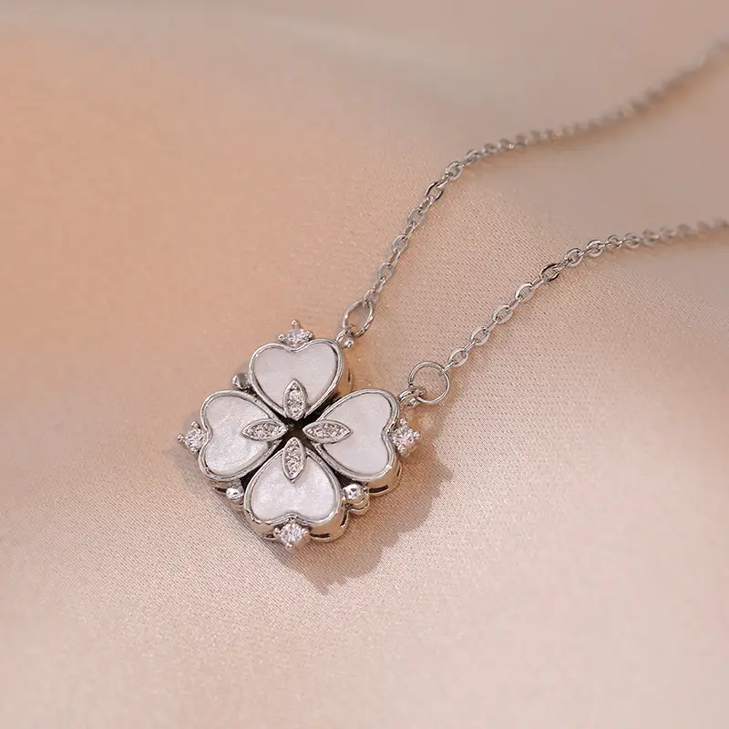 Gold Four Leaf Clover Necklace Set for Women - Image 23