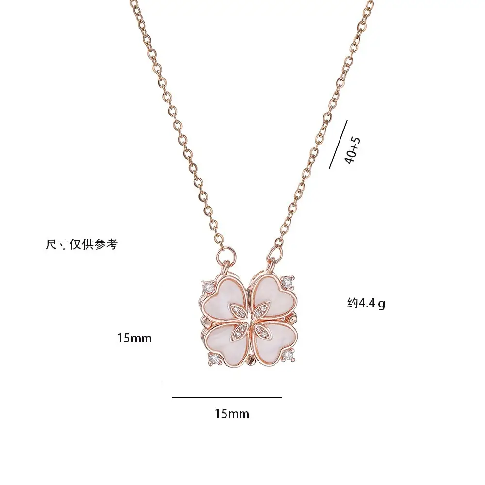 Gold Four Leaf Clover Necklace Set for Women - Image 24
