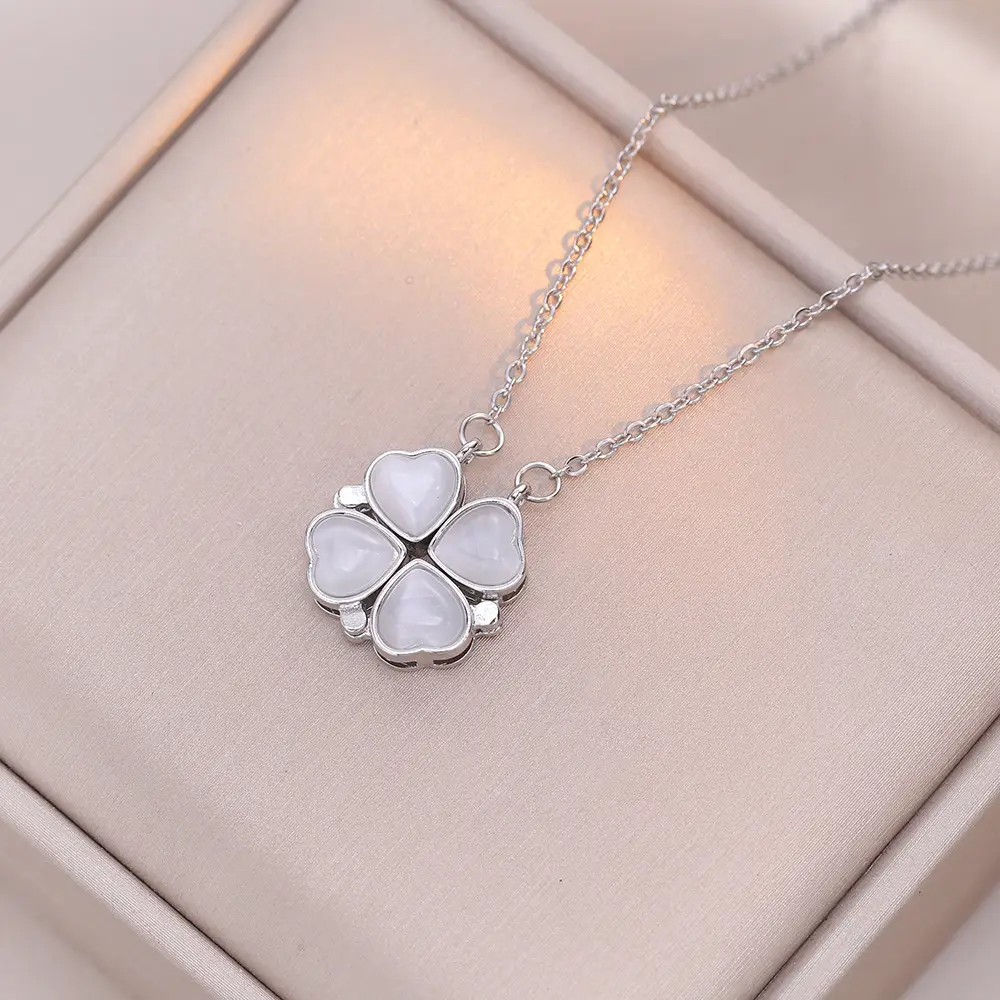 Gold Four Leaf Clover Necklace Set for Women - Image 38