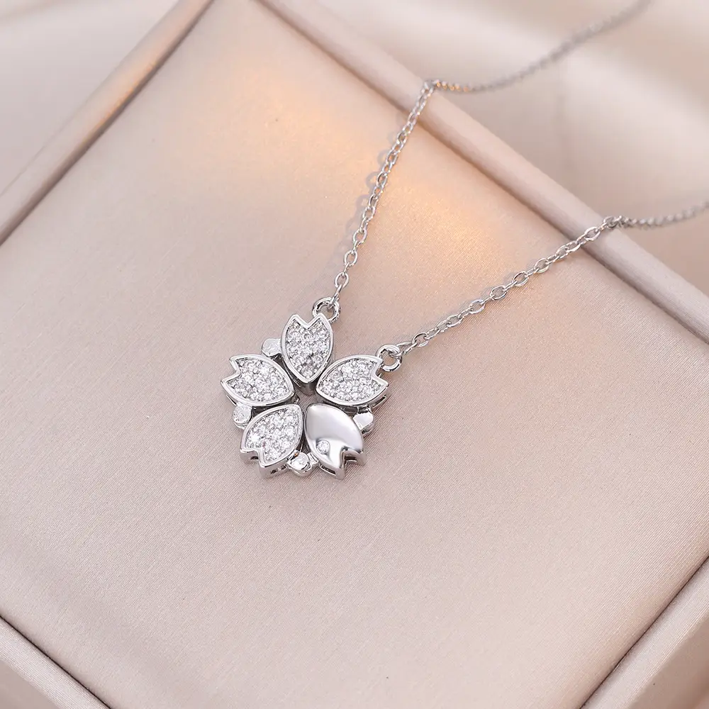 Gold Four Leaf Clover Necklace Set for Women - Image 39