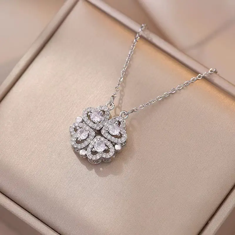 Gold Four Leaf Clover Necklace Set for Women - Image 45