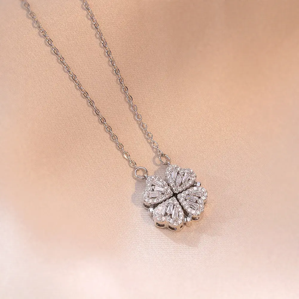 Gold Four Leaf Clover Necklace Set for Women - Image 47