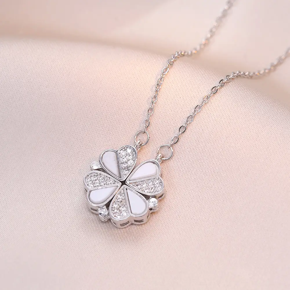 Gold Four Leaf Clover Necklace Set for Women - Image 5
