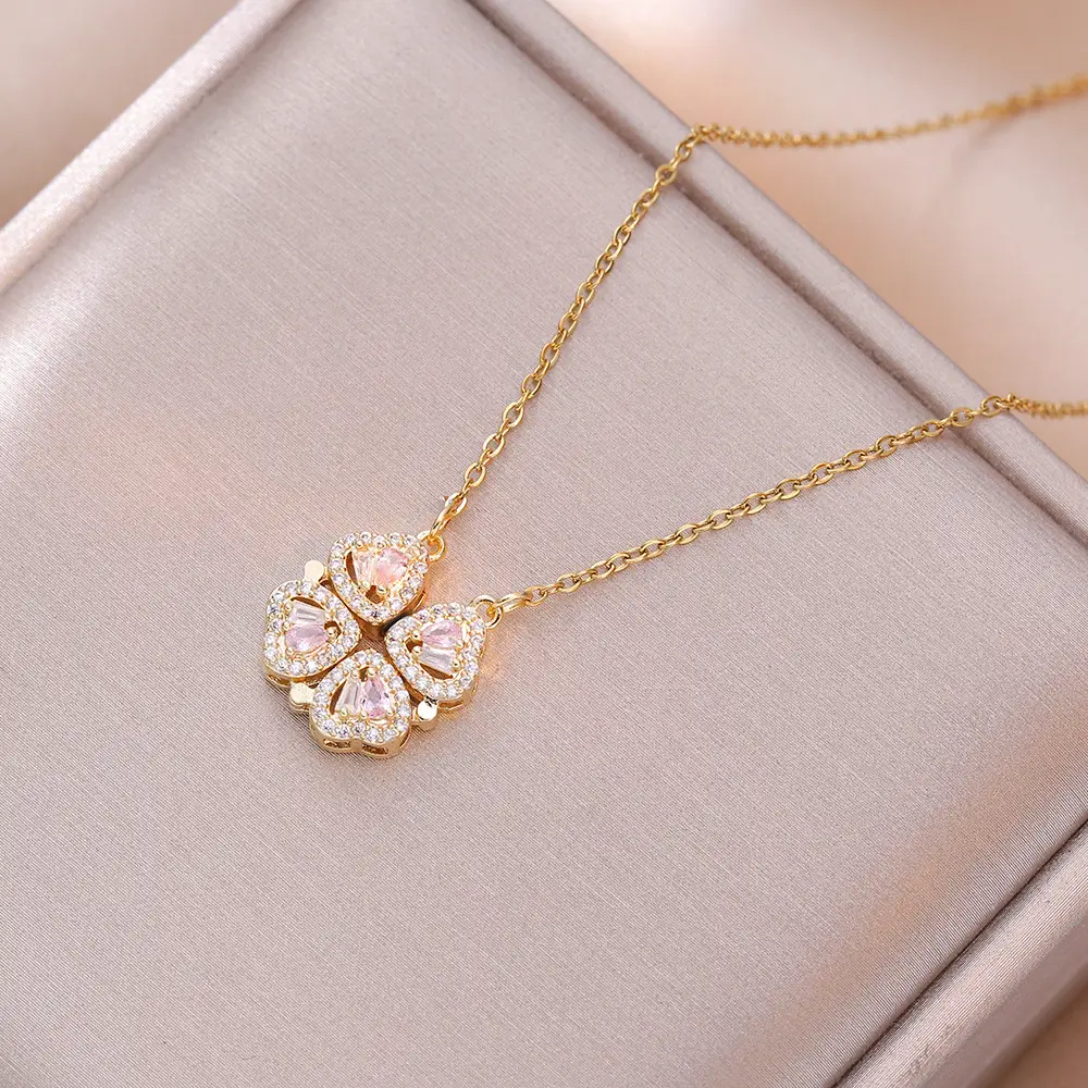 Gold Four Leaf Clover Necklace Set for Women - Image 50