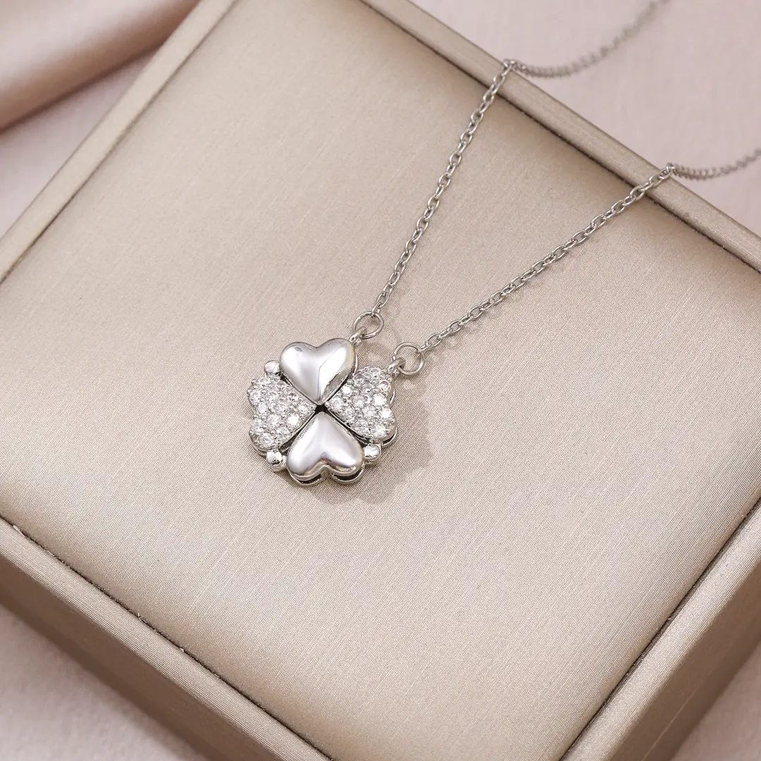 Gold Four Leaf Clover Necklace Set for Women - Image 61