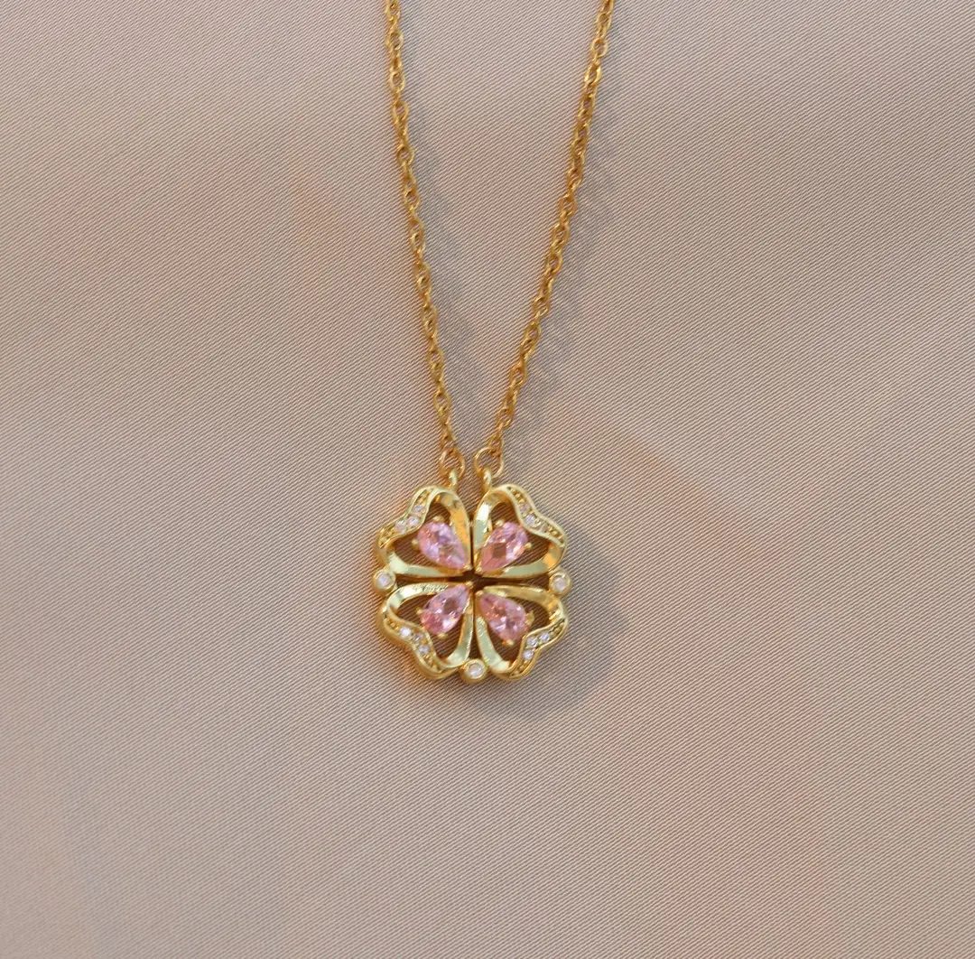 Gold Four Leaf Clover Necklace Set for Women - Image 64