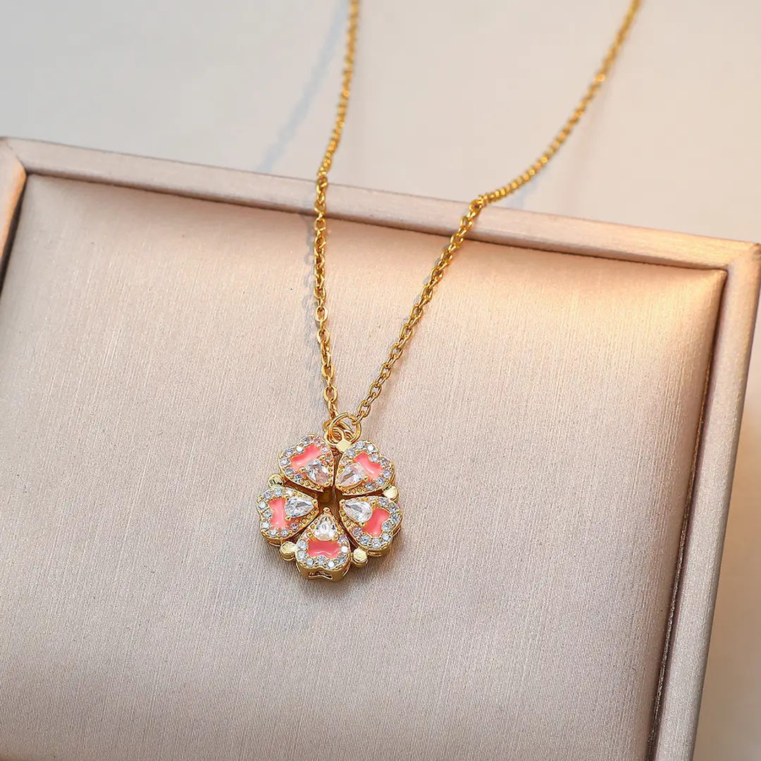 Gold Four Leaf Clover Necklace Set for Women - Image 66