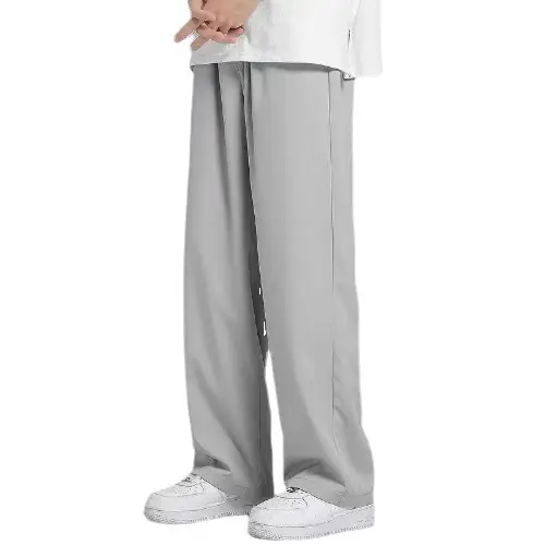 Gray Wide-Leg Men's Summer Trousers - Image 8