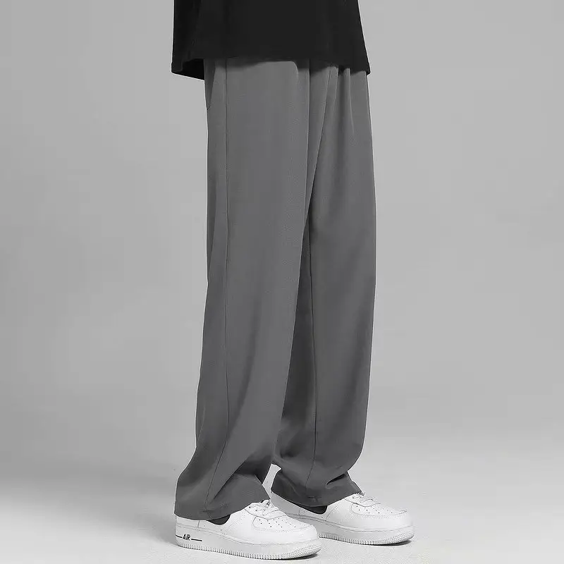 Gray Wide-Leg Men's Summer Trousers - Image 3