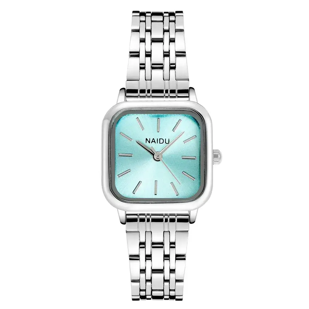 2021 Women's Square Steel Band Quartz Watch Pink Rose Gold